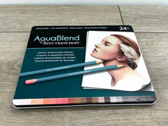Spectrum Noir AquaBlend Artist Watercolor Pencils Essentials 24pc Craft Tin Box