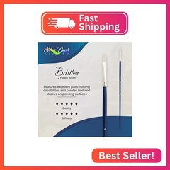 Silver Brush 1903-2 Bristlon Stiff Synthetic Long Handle Filament Brush, Filbert