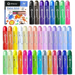 Tempera Paint Sticks, 36 Colors Washable Paint Sticks Including 12 Vibrant Co…