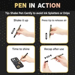 3Pcs Chrome Paint Markers, Permanent Mirror Liquid 3PCS Silver,Gold,Bronze