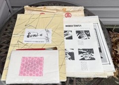 Takashimaya Japanese Sumi-e Ink Art Paper Sketch Book & Sakuragami Lot Vintage