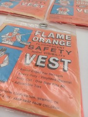 VTG 5x Universal Safety Vest High Visibility One Size Fits Most Flame Orange