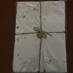 Wanderings Handmade White Deckle Edge Paper with Real Flower Petals – A4 Size…
