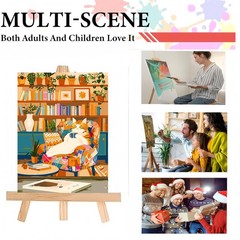 Painting by Numbers Kit for Adults Beginner,Charming Cat Bookshelf Color by Numb