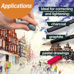 Faber-Castell Erasers – Drawing Art Kneaded Erasers, Large Size Grey – 4 Pack