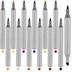 12 Packs Dual Tips Leather Dye Marker Pens Shoe Marker Leather Touch up Pen f…
