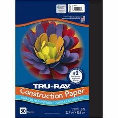 Tru-ray Construction Paper – 12″ X 9″ – Black (PAC103029)