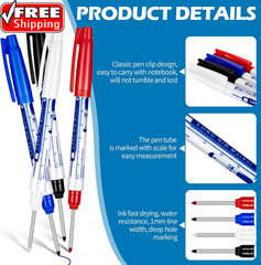 4 Pcs Deep Reach Markers Long Nose Waterproof Deep Hole Marker Carpenter Ink 30
