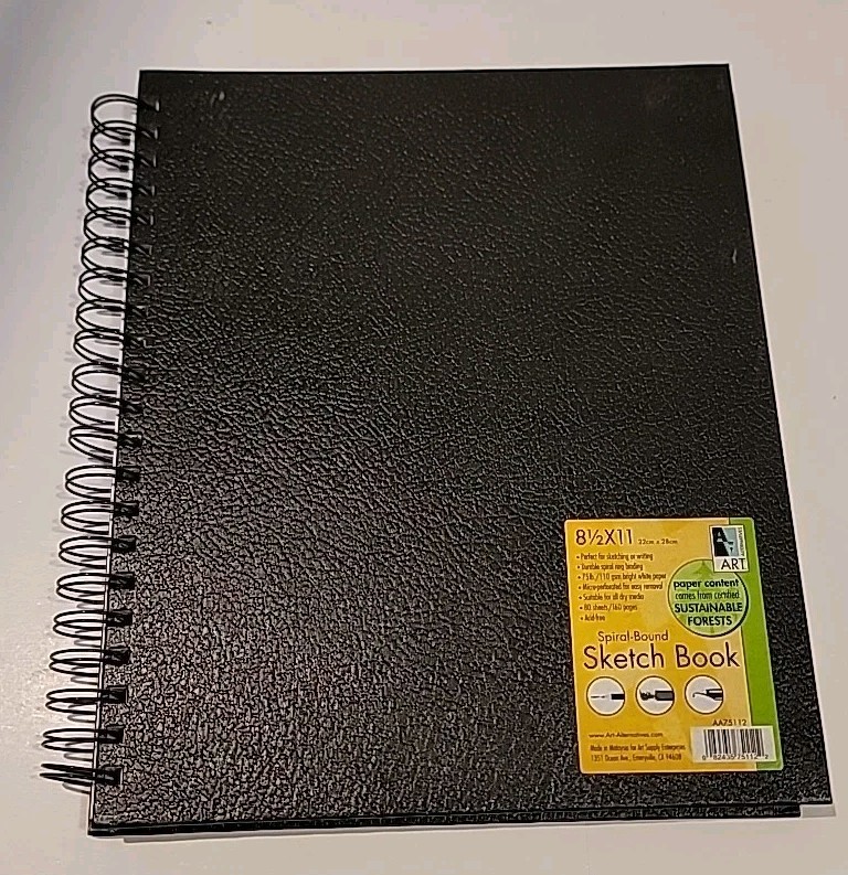 Black Wirebound Sketch Book 8.5 X 11 See Description