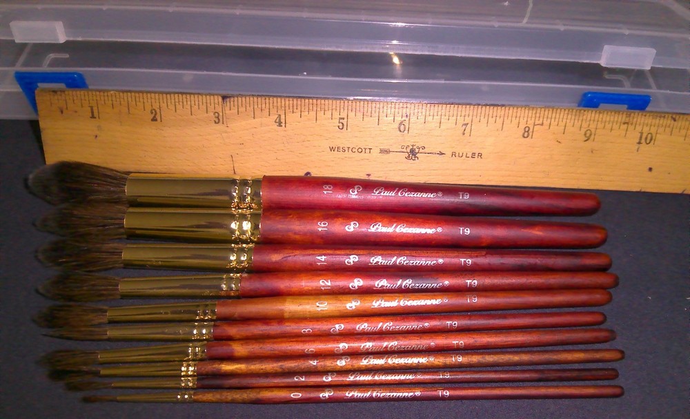 Paul Cézanne Paint Brush 10 pcs and 6 pcs Sets Acrylic Oil Watercolor in Case