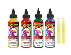 Unicorn SPiT Gel and Glaze Stain in one Bundles – 4 4oz. Bottles with Trebbies
