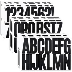 3 Inch Letter Number Sticker, 188 Pieces Self-Adhesive Waterproof & Tear Black