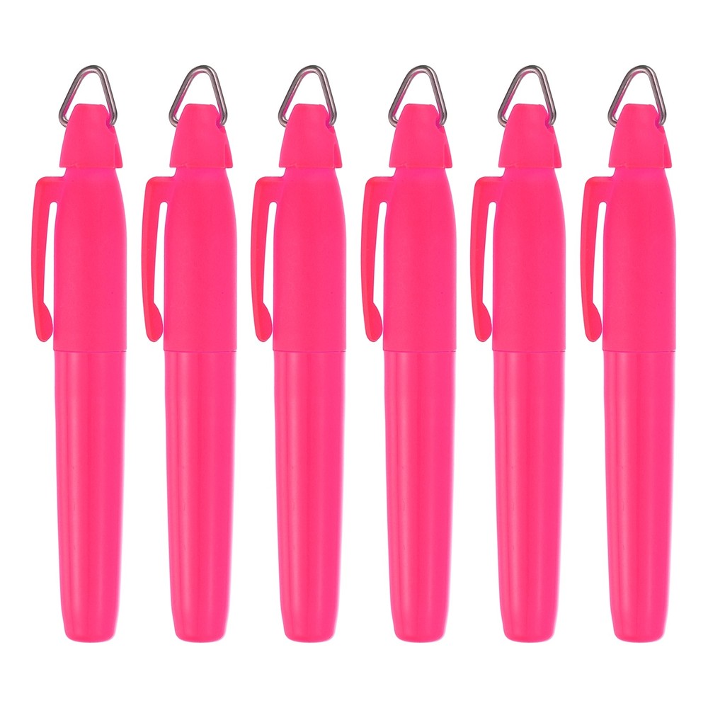 6 Pcs Chisel Tips Bible Highlighters with Triangle Hook, Fluorescent Pink