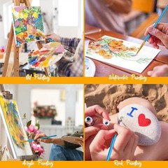 Versatile Artist Paintbrush Set: 20 Brushes for Oil, Acrylic, and Watercolor