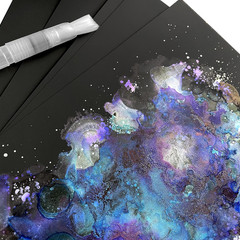Black Alcohol Ink Paper – 25 Sheets Heavy Weight Art Paper for Alcohol