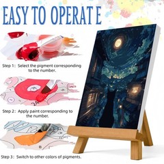 Paint by Numbers Kit for Adults Beginner,Starry Sky Cat Paint by Number Kits Ca