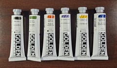 Golden Heavy Body Acrylics • 12 Different Paints • Mixing Set • New… Sealed