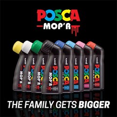 uni MOP’R PCM-22 Water-Based Paint Markers, Round Tip (3.0-19.0mm), Assorted Col