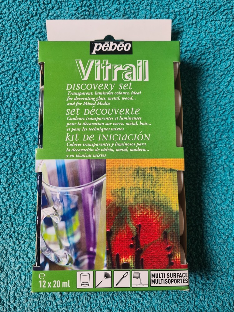Pebeo Vitrail Discovery Set, 12 x 20ml, transparent/luminous colours mixed media