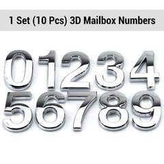 10 Pcs 2.75 Inch 3D Mailbox Numbers 0 to 9 House Door Numbers Decals Self Adh…
