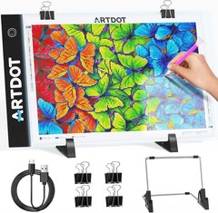 A4 LED Light Pad for Diamond Painting Kits for Adults, USB Powered Adjustable Br