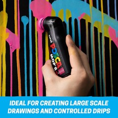 uni MOP’R PCM-22 Water-Based Paint Markers, Round Tip (3.0-19.0mm), Assorted Col