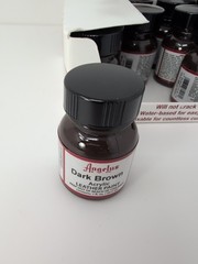 (12) 1 Oz Bottles Of Angelus Acrylic Leather Dark Brown Paint New