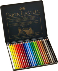 Faber-Castell Polychromos Artists’ Color Pencils – Tin of 24 Colors – Premium Qu