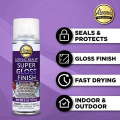 Aleene’s Spray Acrylic Sealer, Super Gloss Clear Finish for DIY Crafts