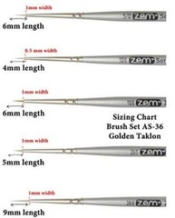 ZEM Brush Golden Taklon Mini Detail Brush Set Liner 20/0, Mini Liners 20/0,