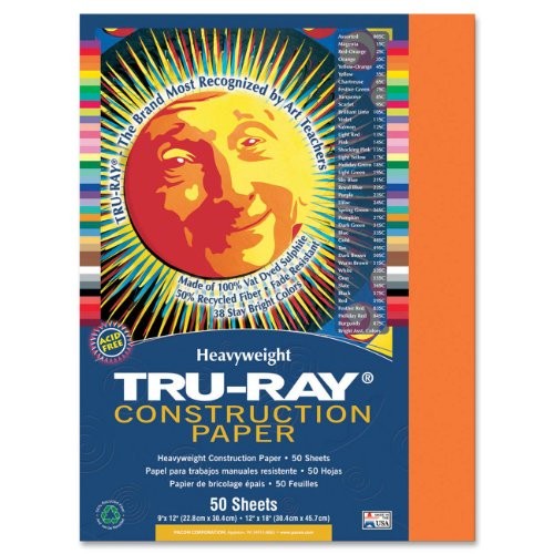 Tru-ray Construction Paper – 9″ X 12″ – Orange (PAC103002)