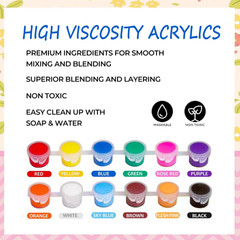 Mini Acrylic Paint Set for Kids,5 Pack 12 Colors Washable Kids Paint Kit,Perfect