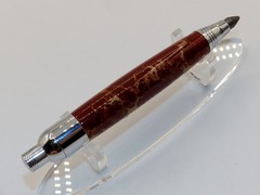 Chrome finish 5.6mm Sketch Pencil. Hand made with Red TruStone. #159