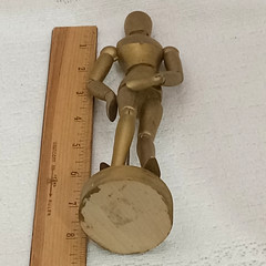 Wood Mini Art Mannequin 5.5 In Gold Painted Articulated Craft Model Desktop