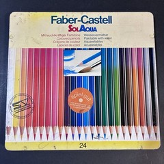 Vintage Faber Castell West Germany Watercolor Colored Pencils Set 23 Art F/S