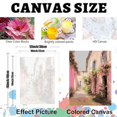 Pink Flowers Paint By Numbers For Adults Kids DIY Wall Art Decor 12×16 Inches