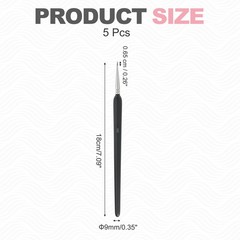 5Pcs Detail Paint Brushes 6.5mm Pointed Tip (000) Black