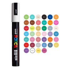 uni POSCA PC-5M Water-Based Paint Markers, 1 Count (Pack of 1), Red Wine