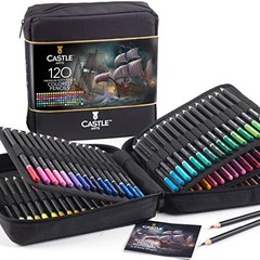 Castle Art Supplies 120 Colouring Pencils Zipper-Case Set | Quality Soft Core