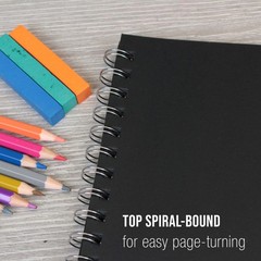 11×14 Black Heavyweight Paper Spiral Bound Sketch Pad,140gsm,30 Sheets (2 Pads)