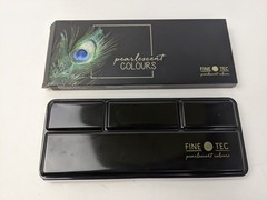 Finetec Watercolor Metal Tin 12-Color Pearlescent Rainbow Set Unused