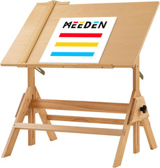 Rustic Adjustable Drafting Table – 35.5″ X 23.5″ Art Desk with Pencil Ledge