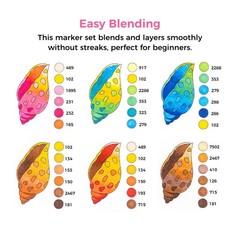 Ohuhu Markers 48-Color Double Tipped Brush Chisel Alcohol Markers for Adults