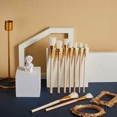 Cunhill 10 Pieces Gilding Brush Set Goat Hair Blending Mop Large, Gold