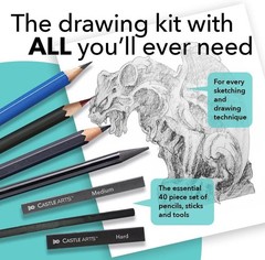 40-Piece Art Supplies Kit with Sketching Tutorial – Perfect for All Skill Levels