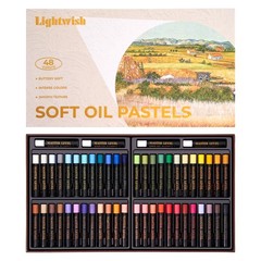 Professional Oil Pastels, 48 Vibrant Colors Plus 4 White, Set of 52, Creamy a…