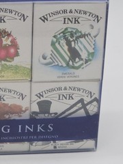 Winsor & Newton Drawing Inks NIB Set of 8 Calligraphy Red, Violet, Black, Brown,
