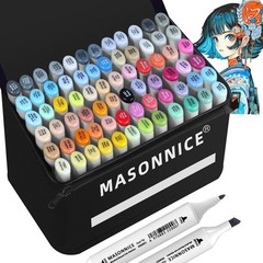 72-Color Dual Tip Alcohol Markers Set for Adults – Perfect for Sketching & Il…