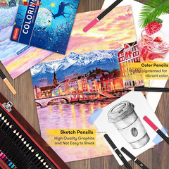 150-Piece Deluxe Wooden Art Set for Drawing and Painting Crafts