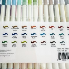Kingart Metallic Pens 30 Count Fine Point Permanent Ink Unique Color Markers